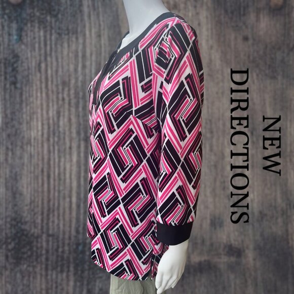 New Directions | Vintage Pink and Black Top | L | EUC - Picture 3 of 7